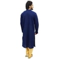 thumbnail image 5 of Atasi Blue Men's Cotton Kurta Pyjama Set Party Wear Festive Clothing Shirt-L, 5 of 6