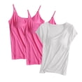 thumbnail image 2 of Eiyaclvo 3 Pack Womens Modal Camisole Tank Tops with Built in Bra Summer Soft Stretch Yoga Undershirts Casual Basic Padded Shirt, 2 of 3