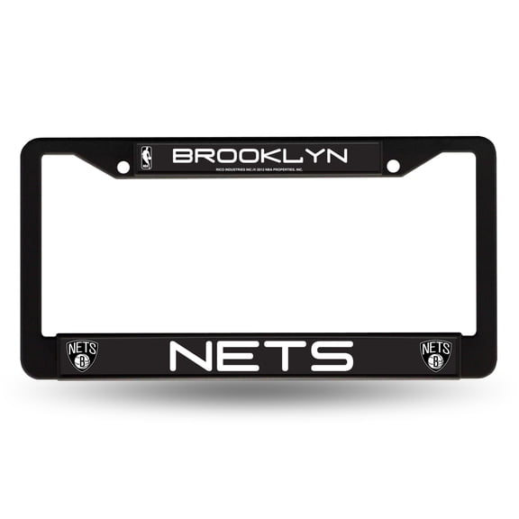 Brooklyn Basketball Net's Chrome Metal (2) License Plate Frame Set
