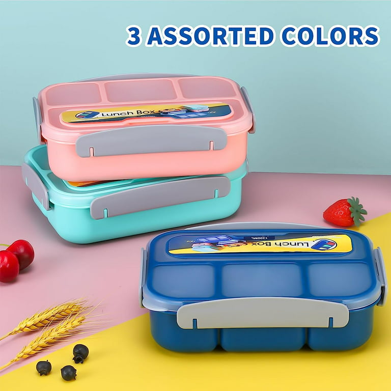 Bento Lunch Box, Lunch Box Kids - 1300ML Insulated Lunch Box with 4  Compartments Bento Box Adult Lunch Box, Leak Proof Lunch Box Containers  with