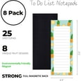 thumbnail image 2 of 8 Magnetic Notepads – Notepads for Grocery List, Shopping List, To-Do List, Reminders -Strong Magnetic Back- Memo Notepad with Realistic Fruit Designs | 25 Sheets per Pad 7.5 x 3.5 inch (8 Pack), 2 of 5