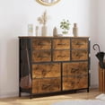 thumbnail image 5 of Yiwa Industrial Wide Dresser, 10-Drawer Storage Tower with Sturdy Metal Frame for Bedroom Living Room, Textured Brown, 39"x11.8"x35", 5 of 7