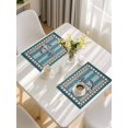 thumbnail image 5 of Blue Beige Anchor Placemats Set of 4, Nautical Summer Beach Coastal Ocean Placemats for Dining Table, Place Mats for Kitchen Tabletop, Waterproof Wipeable Dining Table Mats Set, 5 of 9