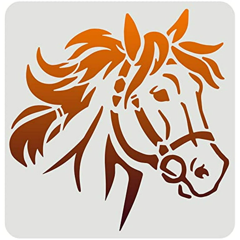 Horse Head Stencil Reusable Horse Drawing Stencil Horse Painting Airbrush  Stencil for Decoration Animal Template for Painting on Furniture Wall  Fabric Paper 