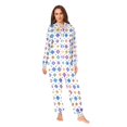 thumbnail image 2 of FORMRS Onesies Pajama for Adults Unisex Hoodie Winter Jumpsuit One Piece Sleepwear, Sizes S-2XL, Purple Retro Shapes, 2 of 7