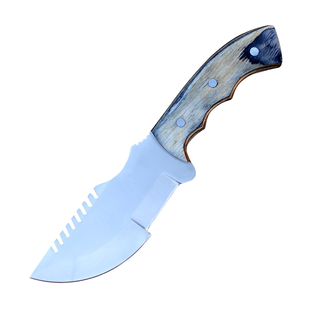 Tracker® Custom Handmade Stainless Steel Tracker Knife Black White Wood Handle