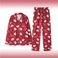 thumbnail image 1 of Sanrio-Pijama Rojo de Hello Kitty para mujer, ropa de dormir, Tops de manga larga, pantalones, traje de algodón para el hogar, conjuntos de moda para mujer, 1 of 4