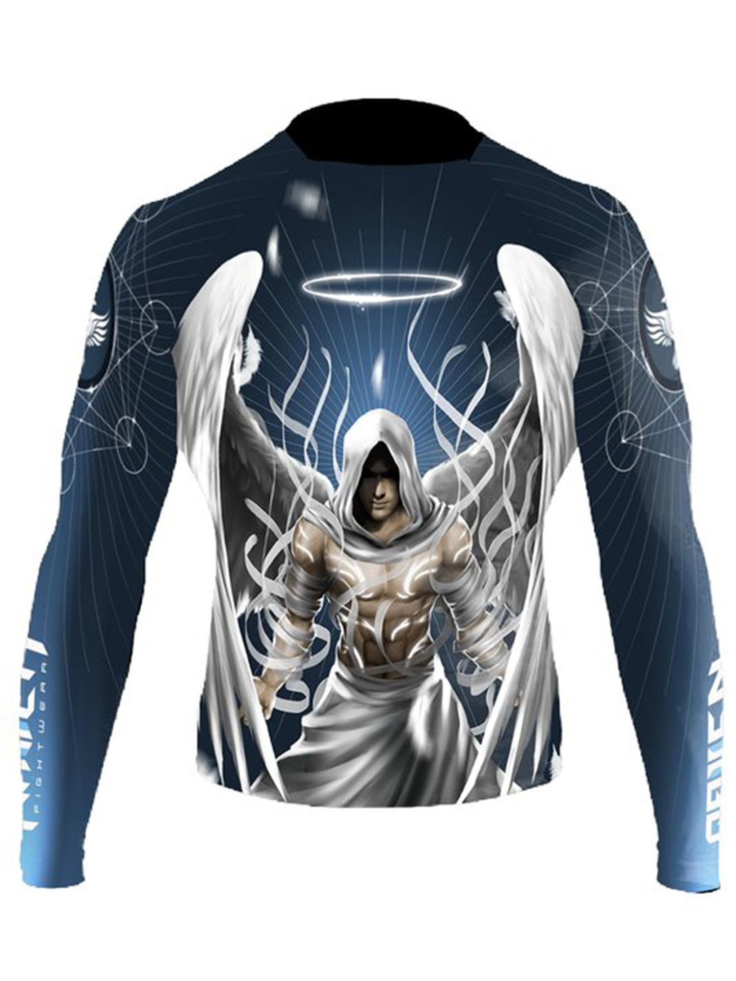 Raven Fightwear Men/'s The Illustrated Geisha MMA BJJ Rash Guard Black