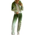 thumbnail image 1 of FOCUSNORM 2Pcs Women Juniors Casual Tracksuit, Solid Color/Gradual Color Hooded Crop Tops + Pants, 1 of 6