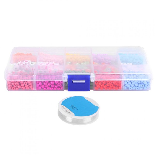 Kit de Perles Rondes Carrées pour Bricolage, Bracelet, Colliers, Fournitures de Fabrication de Bijoux