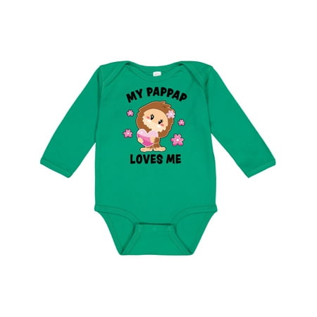 

Inktastic My Pappap Loves Me with Bigfoot Gift Baby Girl Long Sleeve Bodysuit