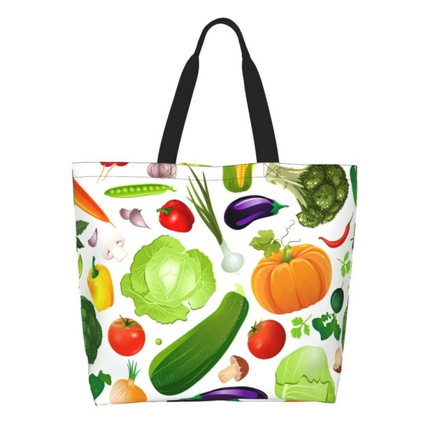 Easygdp Vegetables2 Bolsas Tote para Mujer, Bolsos de Hombro para Viaje, Bolsos de Mano de Gran Capacidad para Compras y Trabajo