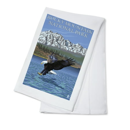 Rocky Mountain National Park, CO - Eagle Fishing - Lantern Press Poster (100% Cotton Kitchen