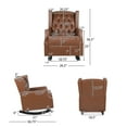 thumbnail image 4 of Noble House Dobles Faux Leather Tufted Wingback Rocking Chair, Cognac Brown and Dark Brown, 4 of 9