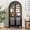 Black, variant on MAYEERTY 63" Black Arch Cabinet with Glass Doors, for Living Room Entryway