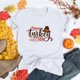 thumbnail image 2 of Tops Para Mujer Salir Tops Casual Mangas Cortas Estampado de Acción de Gracias Jersey Blusa Camiseta Odeerbi ODB149892, 2 of 6