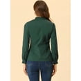 thumbnail image 4 of INSPIRE CHIC Chemisier à Col Montant en Dentelle à Boutons Manches Longues Vert TG, 4 of 5