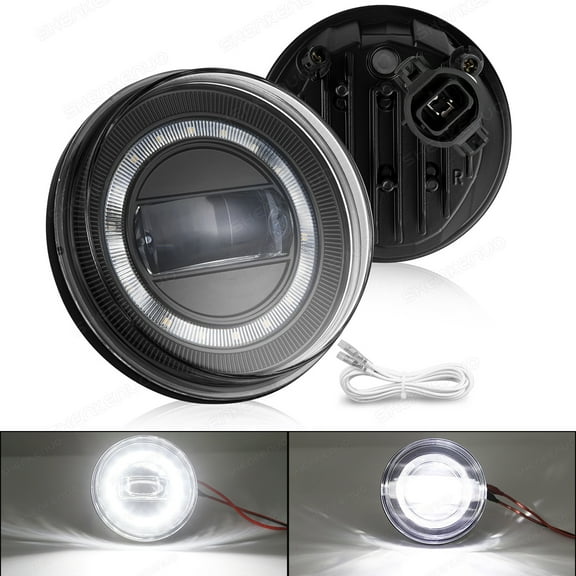 For 2007-2013 GMC Sierra 1500 2500 3500 Round LED Bumper Fog Lights DRL