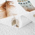 thumbnail image 5 of Homewish Bohemian Dreamcatcher Bed Spread Queen,Dreamy Feather Queen Coverlet Set,White Brown,3 Pieces, 5 of 7