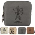 thumbnail image 2 of Coofit Portefeuille à Fermeture Éclair Mode Rétro en Lin Porte-Monnaie Sac à Argent pour Femmes, 2 of 10