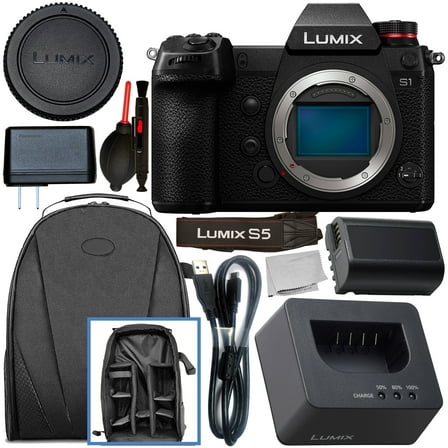 Panasonic Lumix DC-S5 Mirrorless Digital Camera (Body Only) with Starter Accessory Bundle – Includes: Manufacturer Accessories   Professional Backpack   Equipment Maintenance Tools