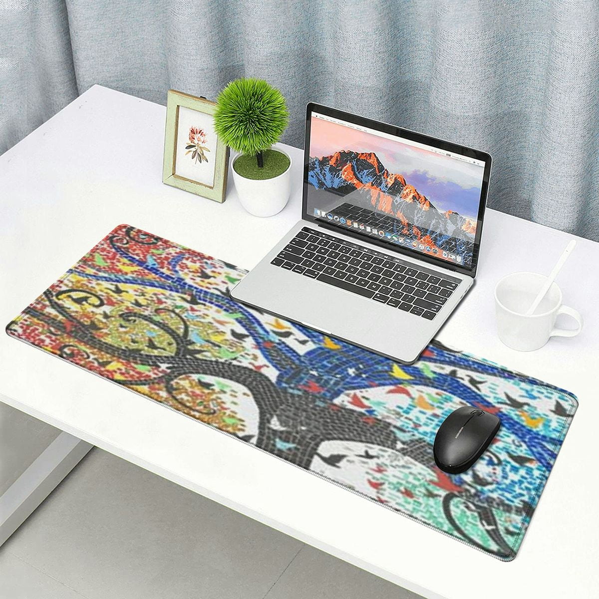 Heduofu Spring Life Tree Desk Mat for Desktop Butterfly Birds Waterproof Desk Pad for Keyboard Mouse Pads Long Desk Table Portector Desk Writing Mat for Office Home 31.5x11.8 in