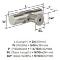 thumbnail image 6 of Amerock Faircrest 2 inch (51mm) Length Satin Nickel Cabinet Knob, 6 of 7