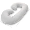 thumbnail image 3 of PharMeDoc Pregnancy Pillow with Soft Jersey Cover - C Shaped Body Pillow for Pregnant Women - Light Grey, 3 of 7