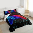 thumbnail image 3 of Homewish Abstract Gradient Gamer Bedding Comforter Set 2pcs for Teens Boys Girls,Video Game Twin Comforter Sets Microfiber,Geometric Honeycomb Hexagon Breathable Bedding Set,Breathable Home Decor, 3 of 8