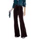 thumbnail image 1 of Mujeres Pantalones alta cintura color puro pierna ancha casual cómodo para el hogar al aire libre marrón S, 1 of 6