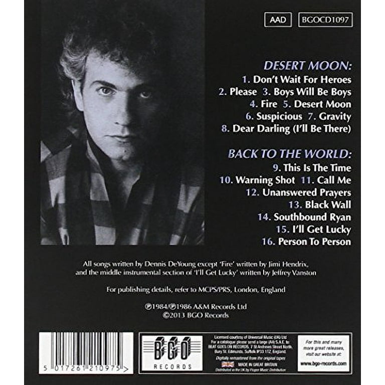 Dennis Deyoung - Desert Moon / Back to the World - Music