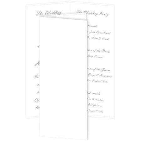 DIY Slim Wedding Program - Radiant White, 25 Pack