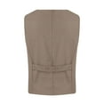 thumbnail image 6 of Fonma Women's Cotton Linen Sleeveless Vest Casual V Neck Button Down Blazer Waistcoat Jackets Khaki XL, 6 of 6