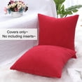 thumbnail image 6 of Unique Bargains 2-Pack Corduroy Decorative Throw Pillow Covers Red 20" x 20", 6 of 8