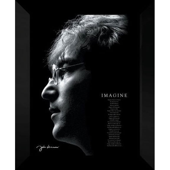 John Lennon Imagine 20x24 Framed Art Print.