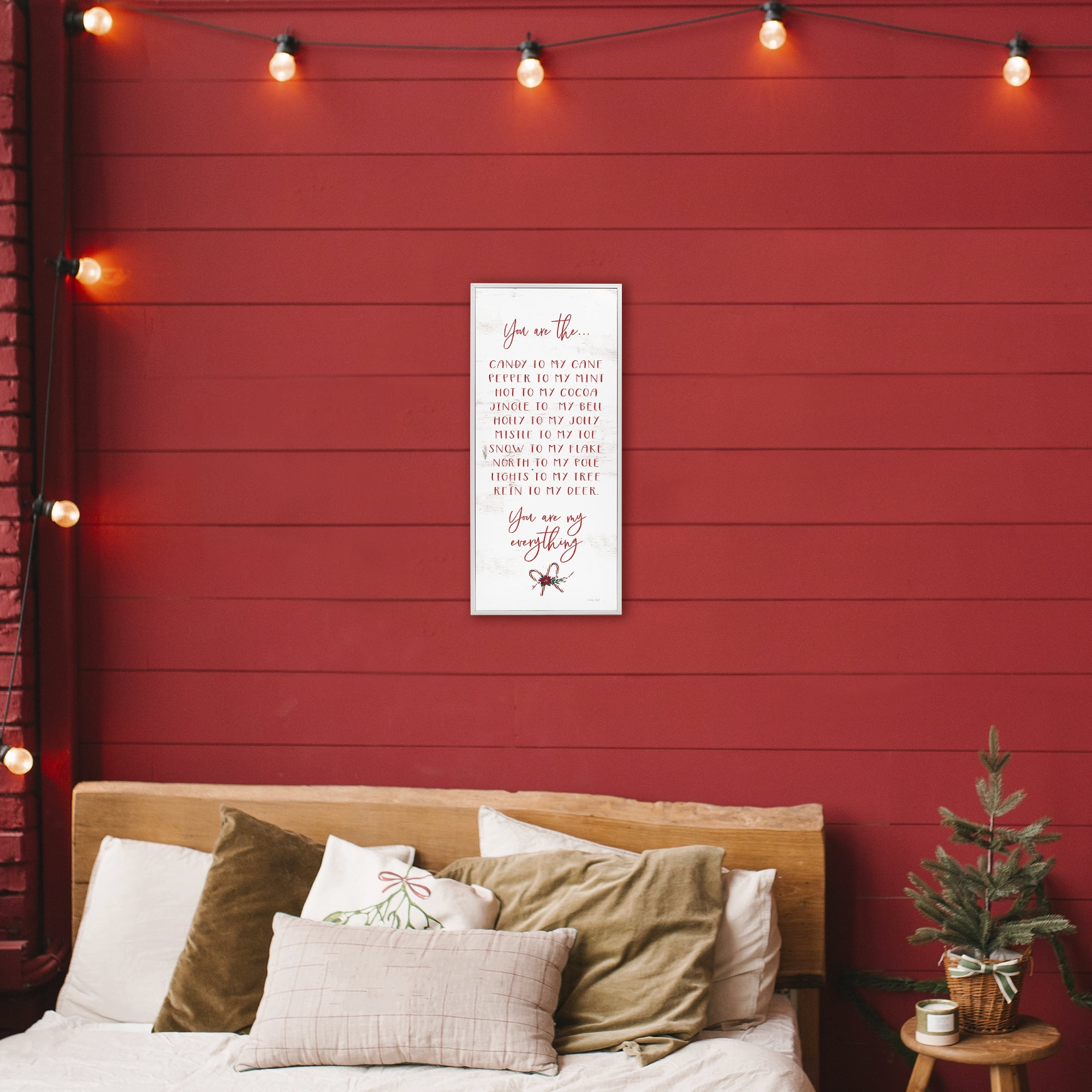 My Everything Holiday Romance White Framed Giclee Art, design by Cindy Jacobs