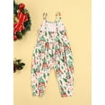 thumbnail image 4 of Qiylii Girls Christmas Bodysuit,Sleeveless Cartoon Print Spaghetti Strap Romper, 4 of 9