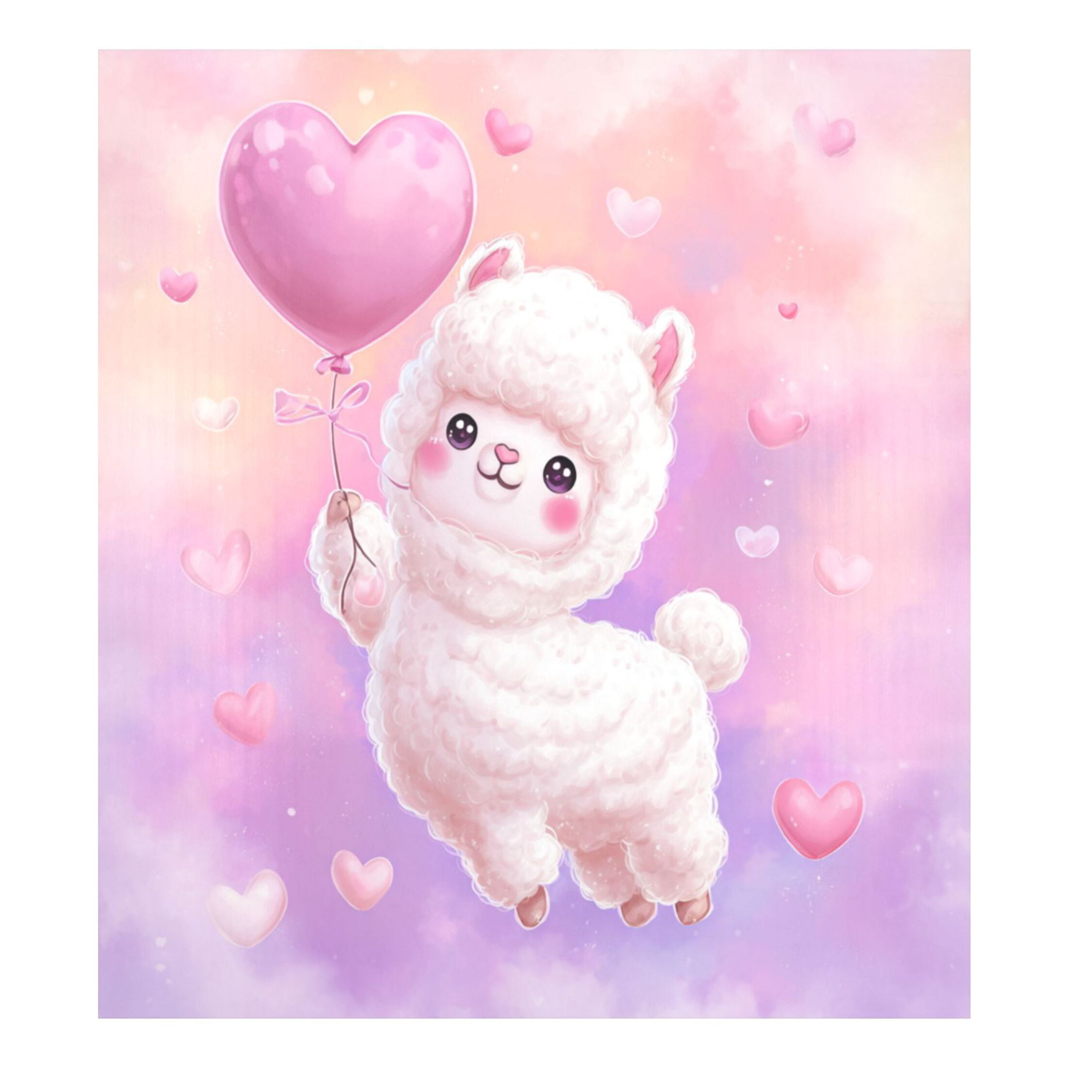 Dishwasher Magnetic Refrigerator Magnet Cover Sticker Home Decorative 23"x26" Kawaii White Alpaca