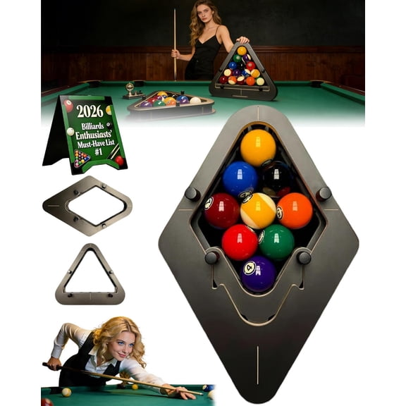 Precision-Engineered Professional Billiard Rack System That Eliminates Gaps,8/9-Ball Pro-American-Style Billiard Ball Magic Racks,Heavy Duty Solid Wood,Ideal for Tournament Play Pool Hall