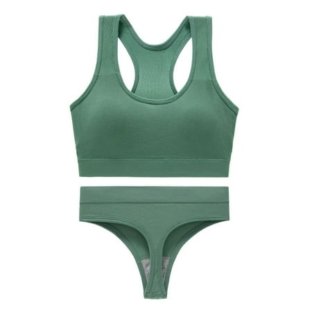 JIKNTTR One Piece Swimsuit Women s Shockproof Wireless Sports Bra Push Up Vest Triangle Cup Breathable Yoga Thong Yoga Set Trendy Swimsuits for Women