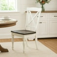thumbnail image 5 of Orso Dining Side Chair Set of 2- Crossback- Brown Wood Seat- White, 5 of 7