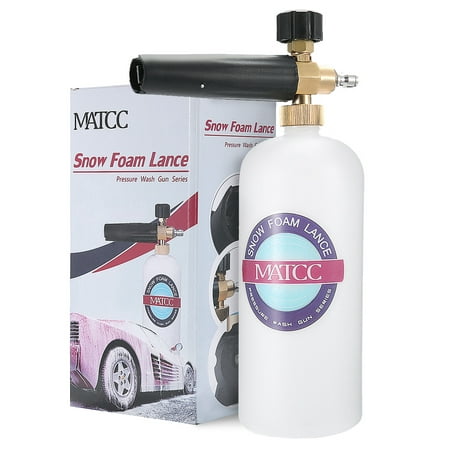 MATCC Foam Cannon Adjustable Pressure Washer Snow Wash Gun 1L Bottle Car Wash Gun Snow Lance with 1/4