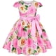 thumbnail image 1 of Vestido de verano con estampado de rosas para niñas, vestidos de princesa para bodas, fiestas de cumpleaños, vestidos de satén para niñas, ropa de Navidad, 1 of 5