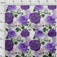 thumbnail image 2 of oneOone Cotton Flex Violet Fabric Leaves & Rose Floral Craft Projects Decor Fabric Printed By The Yard 40 Inch Wide, 2 of 4