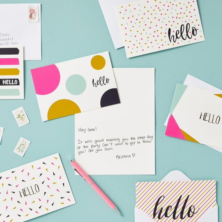 48 Pack All Occasion Hello Cards with Envelopes, Welcome and Thinking of  You Greeting Note Cards, Blank Inside for Friends, Family, Teachers,  Students