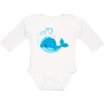 thumbnail image 3 of Inktastic Cute Blue Whale in Nautical Hat Boys or Girls Long Sleeve Baby Bodysuit, 3 of 5