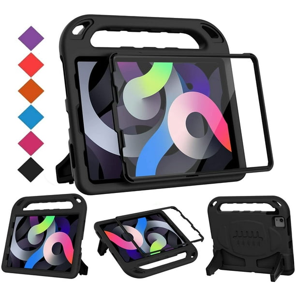 Funda BMOUO para iPad Air 5/4 Kids con protector de pantalla, color negro