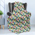 thumbnail image 4 of Colorful Soft Flannel Fleece Blanket, Abstract Pattern with Hand-drawn Shapes and Elements Hipster Doodle Artwork Print, Cozy Plush for Indoor and Outdoor Use, 50" x 60", Multicolor, by Ambesonne, 4 of 5