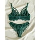 thumbnail image 4 of Lencería y ropa interior para mujer, sujetador con aros y tirantes de encaje elegante con pestañas y bragas brasileñas, estilo victoria, 4 of 5