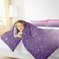 thumbnail image 4 of Manfei Glitter Stars Print Queen Comforter Set, Pink Purple Sequin Print Bedding Sets, Dreamy Galaxy Rainbow Reversible Bedding Comforter Set, Lightweight Room Decor, 3-Piece, 4 of 8